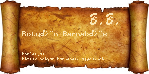 Botyán Barnabás névjegykártya